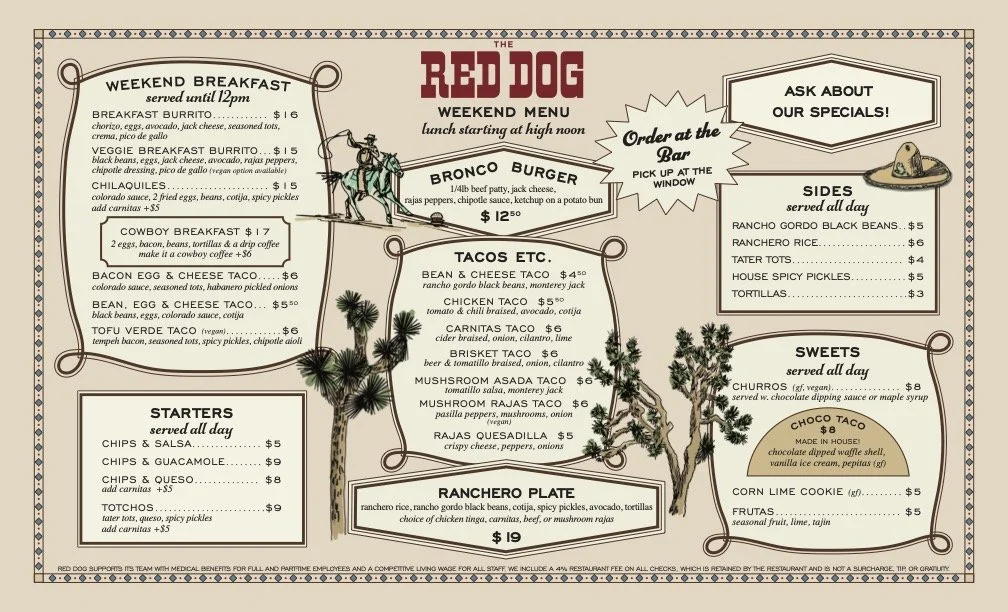 Menu | Quality Cuisine & Cocktails Near Joshua Tree National Park